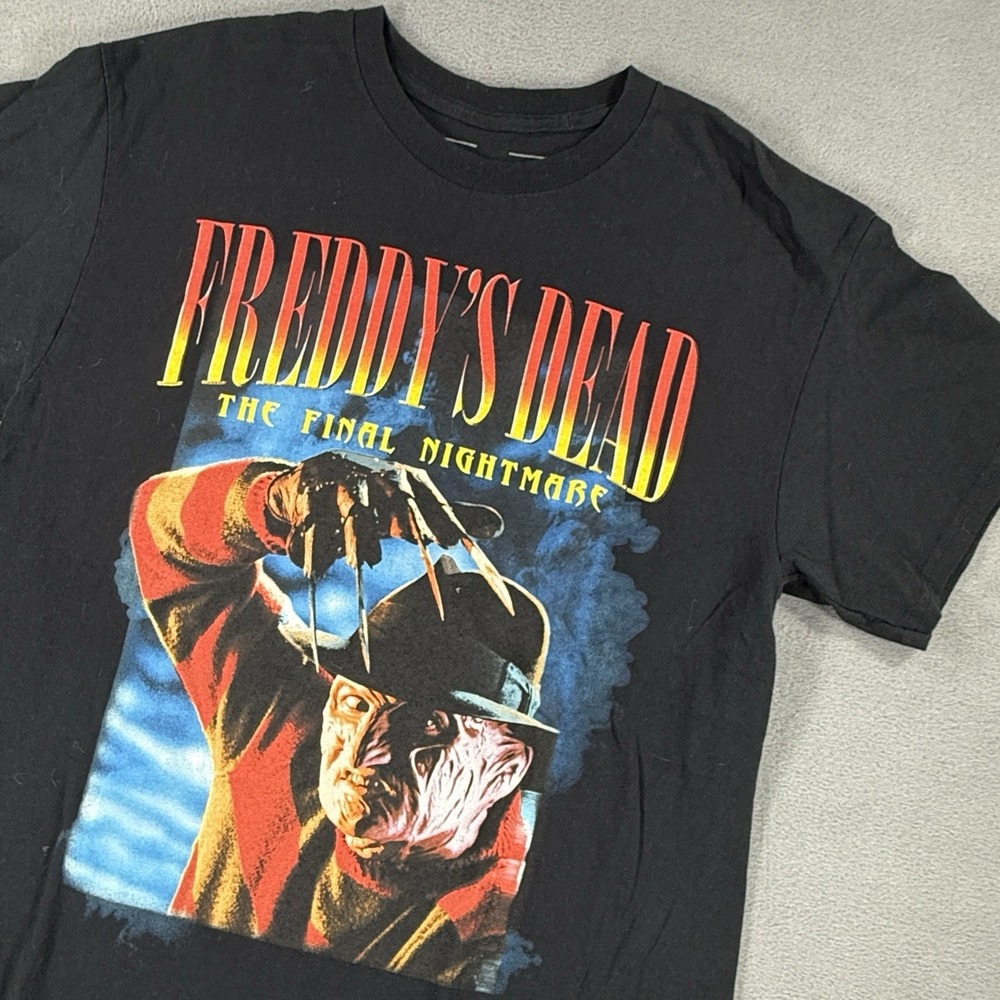 A Nightmare on Elm Street Graphic T-Shirt Freddy Krueger Black Men's Large